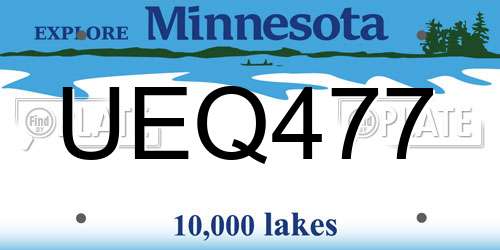 UEQ477 Minnesota License Plate
