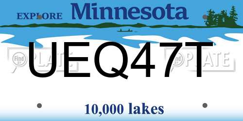 UEQ47T Minnesota License Plate