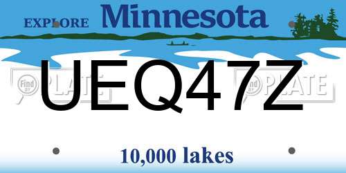 UEQ47Z Minnesota License Plate