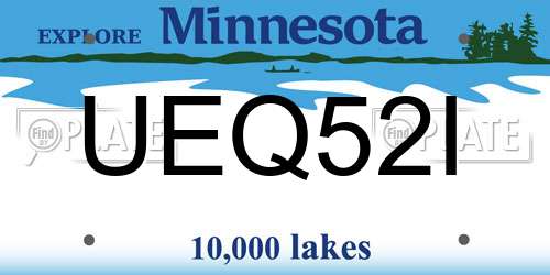 UEQ52I Minnesota License Plate
