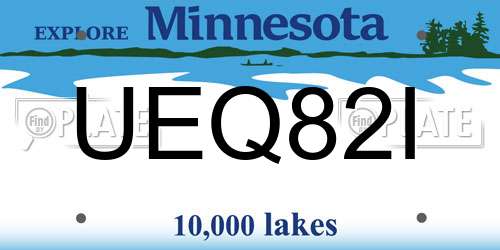 UEQ82I Minnesota License Plate