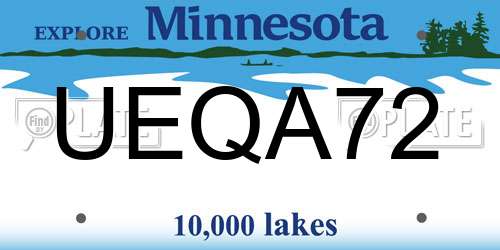 UEQA72 Minnesota License Plate