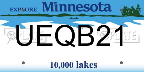 UEQB21 Minnesota License Plate