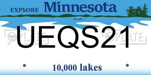 UEQS21 Minnesota License Plate