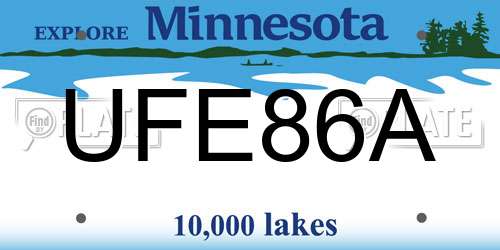 UFE86A Minnesota License Plate
