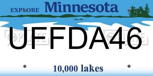 UFFDA46 Minnesota License Plate