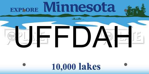 UFFDAH Minnesota License Plate