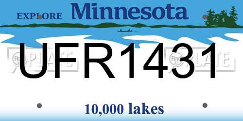 UFR1431 Minnesota License Plate