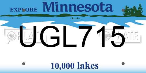 UGL715 Minnesota License Plate