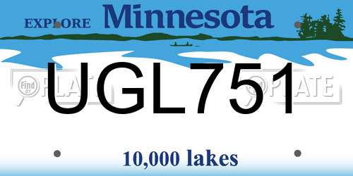 UGL751 Minnesota License Plate