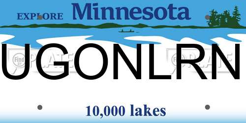 UGONLRN Minnesota License Plate