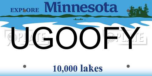 UGOOFY Minnesota License Plate