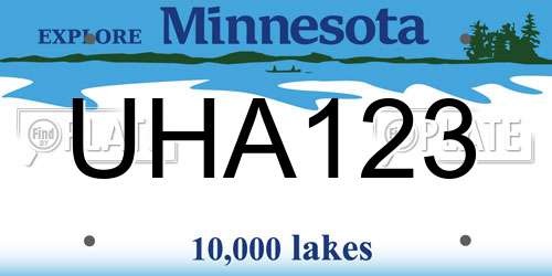 UHA123 Minnesota License Plate