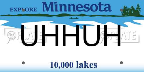 UHHUH Minnesota License Plate
