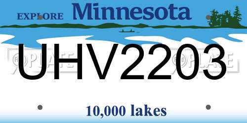 UHV2203 Minnesota License Plate