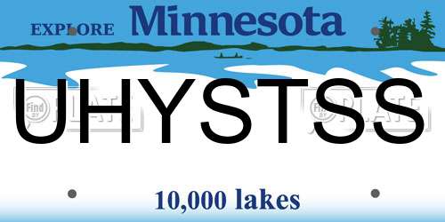 UHYSTSS Minnesota License Plate