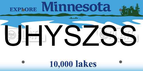 UHYSZSS Minnesota License Plate