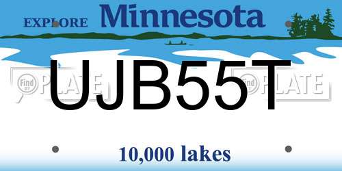 UJB55T Minnesota License Plate