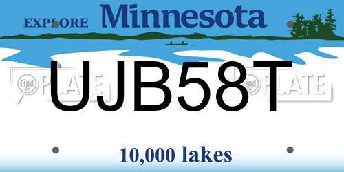 UJB58T Minnesota License Plate