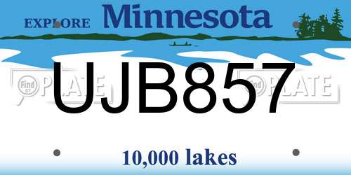 UJB857 Minnesota License Plate