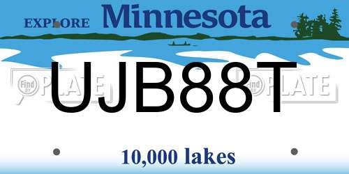 UJB88T Minnesota License Plate