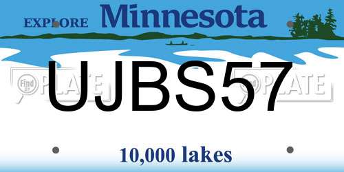 UJBS57 Minnesota License Plate