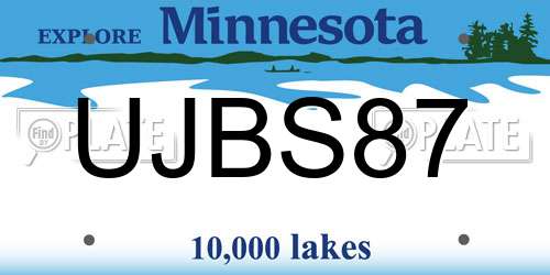 UJBS87 Minnesota License Plate