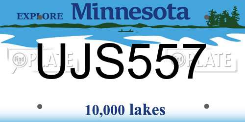 UJS557 Minnesota License Plate