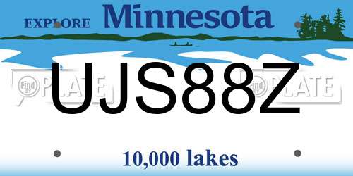 UJS88Z Minnesota License Plate