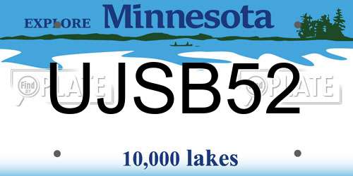 UJSB52 Minnesota License Plate