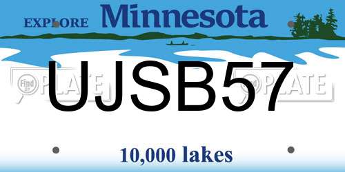 UJSB57 Minnesota License Plate