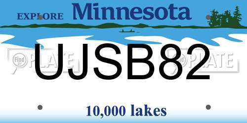 UJSB82 Minnesota License Plate