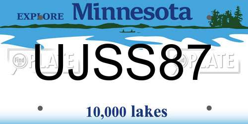 UJSS87 Minnesota License Plate