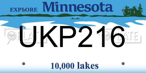 UKP216 Minnesota License Plate
