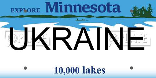 UKRAINE Minnesota License Plate
