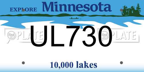 UL730 Minnesota License Plate