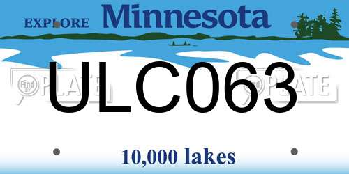 ULC063 Minnesota License Plate