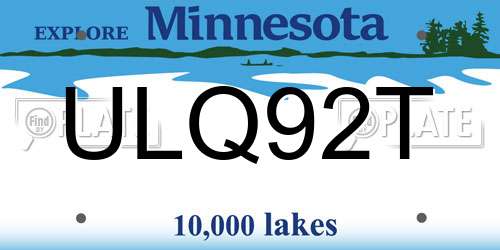 ULQ92T Minnesota License Plate