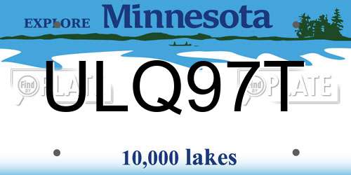 ULQ97T Minnesota License Plate