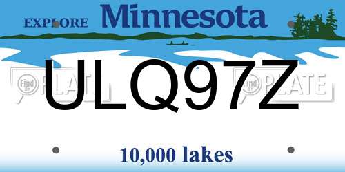 ULQ97Z Minnesota License Plate