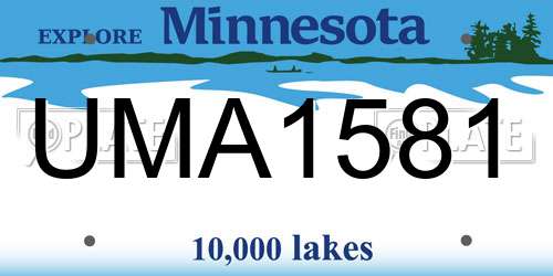UMA1581 Minnesota License Plate