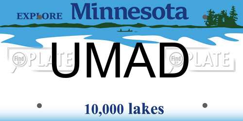 UMAD Minnesota License Plate