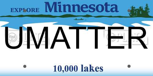 UMATTER Minnesota License Plate