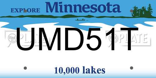 UMD51T Minnesota License Plate