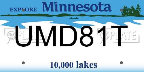 UMD81T Minnesota License Plate