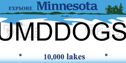 UMDDOGS Minnesota License Plate