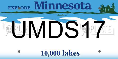 UMDS17 Minnesota License Plate