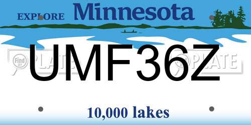 UMF36Z Minnesota License Plate