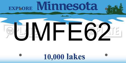 UMFE62 Minnesota License Plate