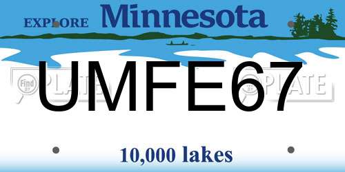 UMFE67 Minnesota License Plate